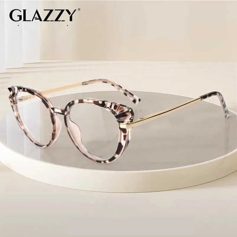 Óculos com armação de metal anti-luz azul