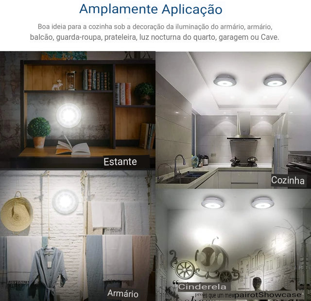 Kit 5 Lâmpadas de Led - Sem fio com Controle Remoto